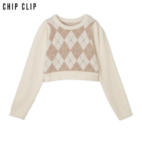 レディース　アーガイルニットプルオーバー（CHIP CLIP）
