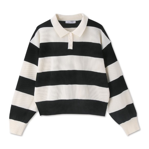 レディース　ボーダーポロニットプルオーバー（CHIP CLIP）