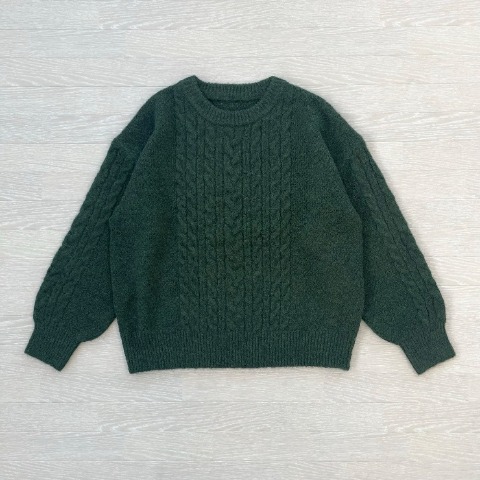 レディース　ケーブルニットプルオーバー（CHIP CLIP×ぽんづ）