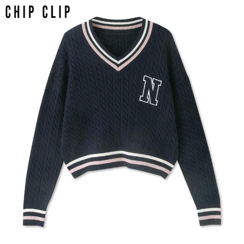 レディース　ケーブルニットプルオーバー（CHIP CLIP）