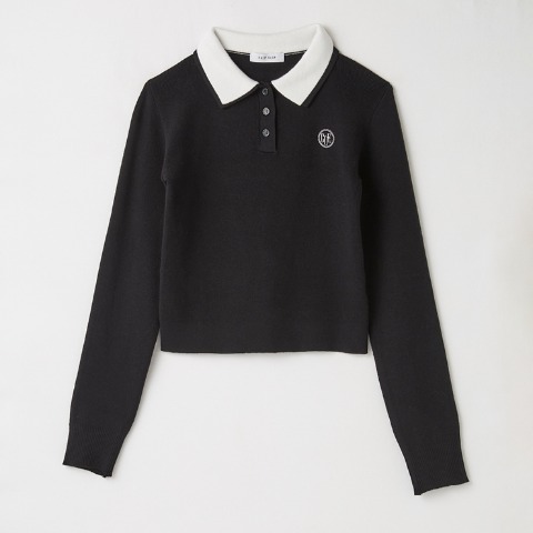 レディース　襟配色ニットプルオーバー（CHIP CLIP）