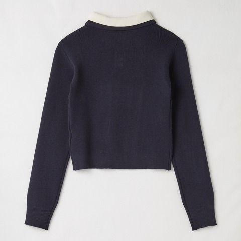 レディース　襟配色ニットプルオーバー（CHIP CLIP）