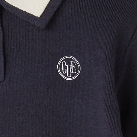 レディース　襟配色ニットプルオーバー（CHIP CLIP）