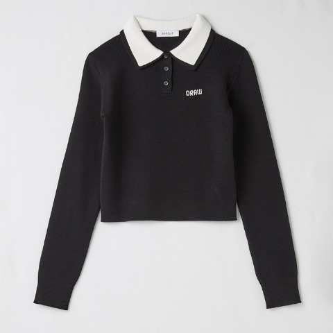 レディース　襟配色ニットプルオーバー（CHIP CLIP）