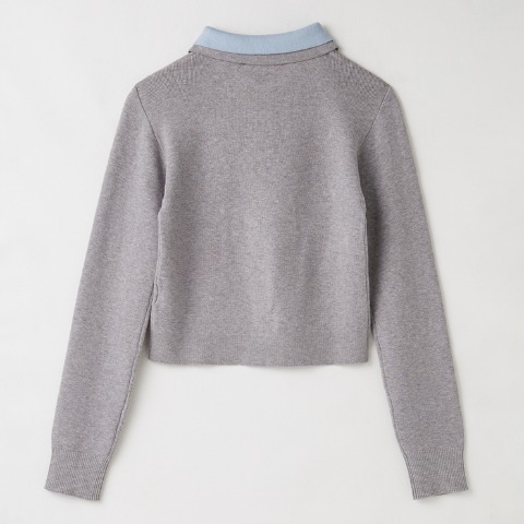 レディース　襟配色ニットプルオーバー（CHIP CLIP）