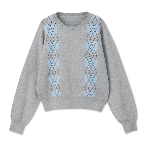 レディース　アーガイルニットプルオーバー（CHIP CLIP）