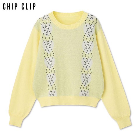 レディース　アーガイルニットプルオーバー（CHIP CLIP）