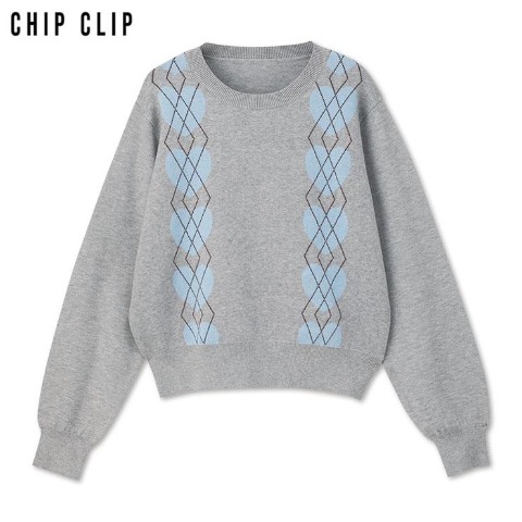 レディース　アーガイルニットプルオーバー（CHIP CLIP）