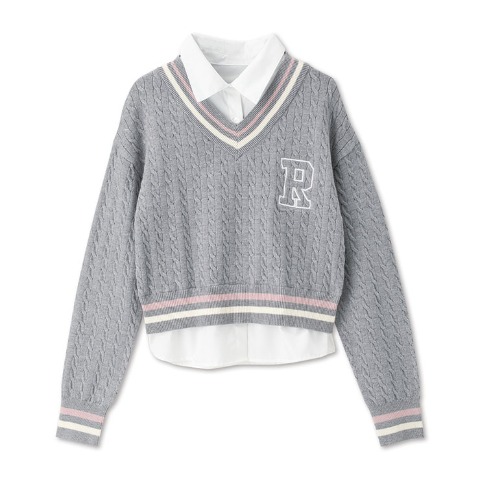 レディース　シャツドッキングニットプルオーバー（CHIP CLIP）