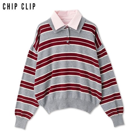 レディース　ボーダーニットプルオーバー（CHIP CLIP）