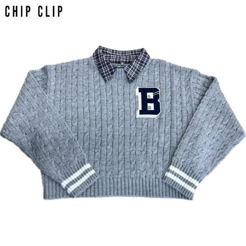 レディース　シャツドッキングニットプルオーバー（CHIP CLIP）