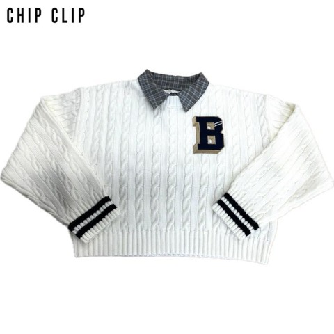 レディース　シャツドッキングニットプルオーバー（CHIP CLIP）