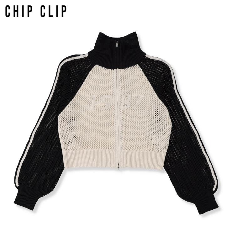 レディース メッシュニットジップカーディガン（CHIP CLIP 
