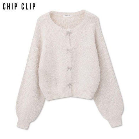 レディース　ニットカーディガン（CHIP CLIP） クリーム 111