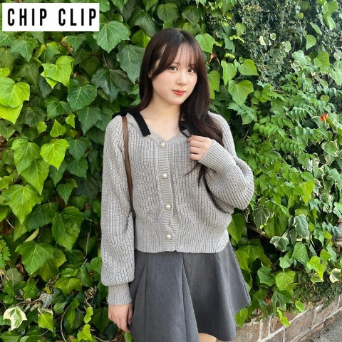 レディース　肩リボンニットカーディガン（CHIP CLIP）