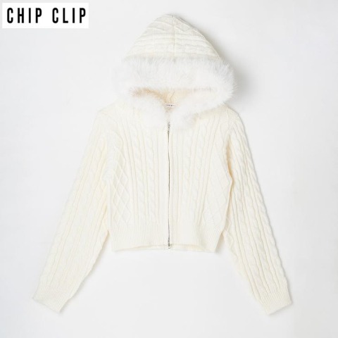 レディース　ケーブルジップカーディガン（CHIP CLIP）