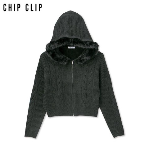 レディース　ニットジップパーカー（CHIP CLIP）