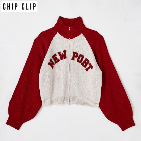 レディース　ラグランジップニットカーディガン（CHIP CLIP）