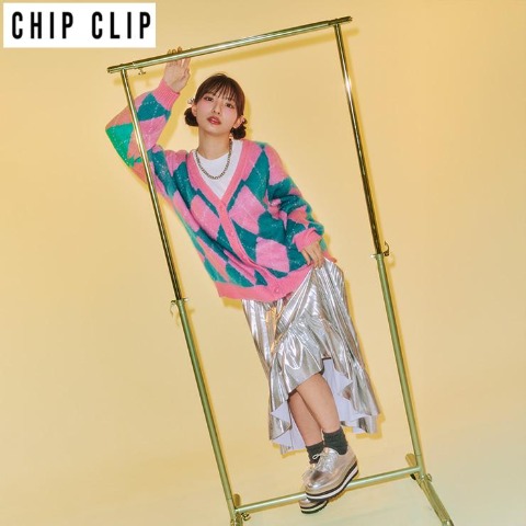 レディース　ニットカーディガン（Zipper×CHIP CLIP）