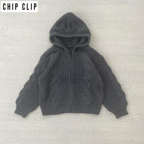 レディース　ケーブルニットジップパーカ（CHIP CLIP×はる）