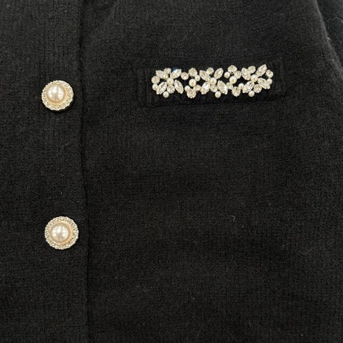 レディース　ビジュー付ニットカーディガン（Kim Sua.×CHIP CLIP）