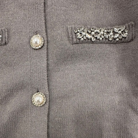 レディース　ビジュー付ニットカーディガン（Kim Sua.×CHIP CLIP）