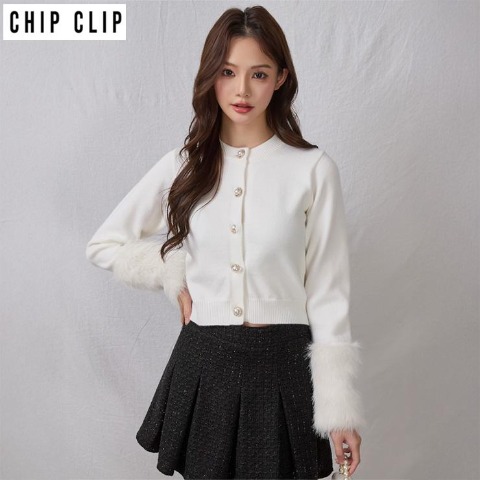 レディース　ニットカーディガン（Kim Sua.×CHIP CLIP） アイボリー 314