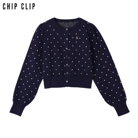 レディース　ドットニットカーディガン（CHIP CLIP）