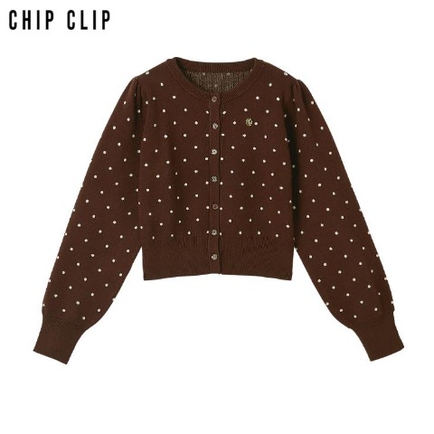 レディース　ドットニットカーディガン（CHIP CLIP）