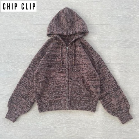 レディース　ニットジップパーカ（CHIP CLIP×はる）
