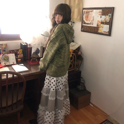 レディース　ニットジップパーカ（CHIP CLIP×はる）