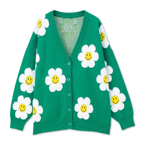 レディース　総柄ニットカーデ（wiggle wiggle）