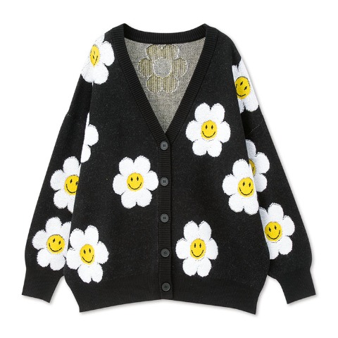 レディース　総柄ニットカーデ（wiggle wiggle）