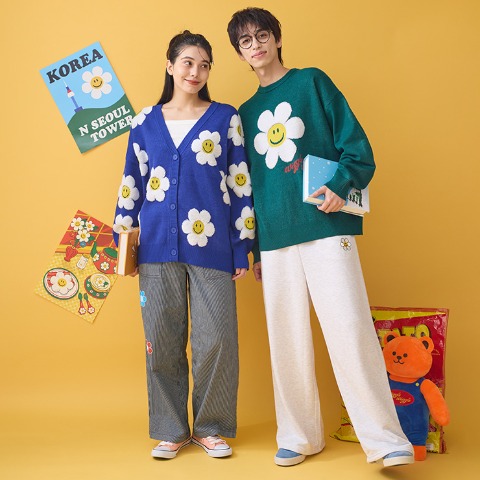 レディース　総柄ニットカーデ（wiggle wiggle）