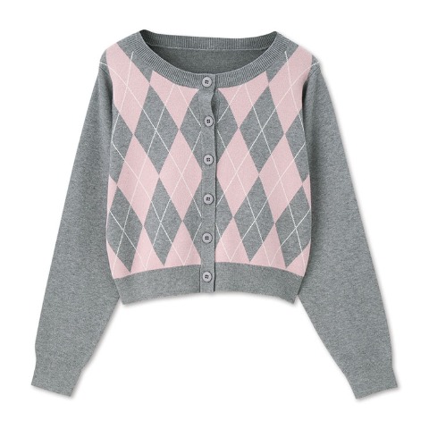 レディース　アーガイルニットカーディガン（CHIP CLIP）