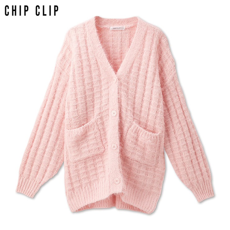 レディース ルーズシルエットニットカーディガン（CHIP CLIP