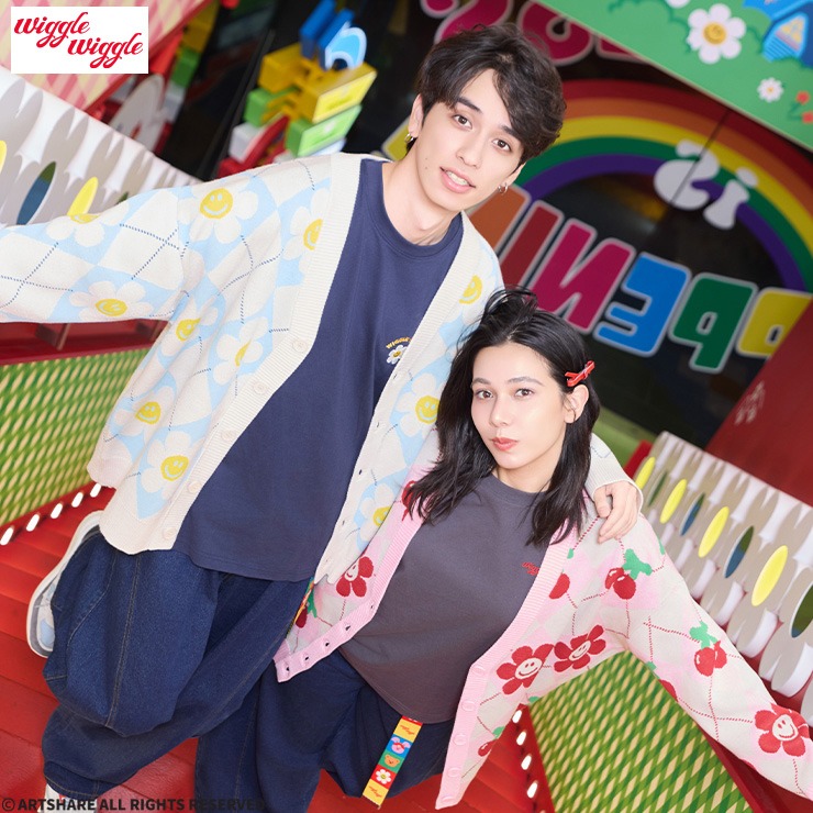 Blind leading the Blind 総柄変形ロングカーディガン レディース 総柄ニットカーディガン（wiggle wiggle） | アベイル