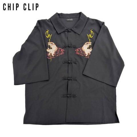 レディース　チャイナ刺しゅうシャツ（CHIP CLIP）