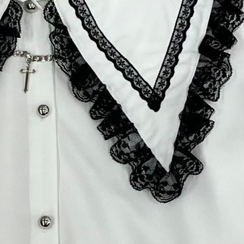 レディース【S～L】　クロスチェーン付きブラウス（地雷中学生×majoretty）