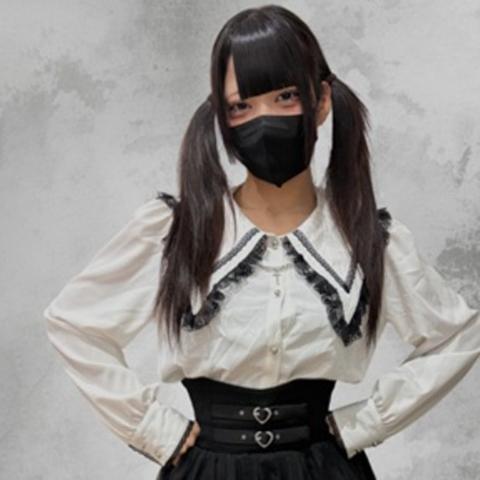 レディース【S～L】　クロスチェーン付きブラウス（地雷中学生×majoretty）