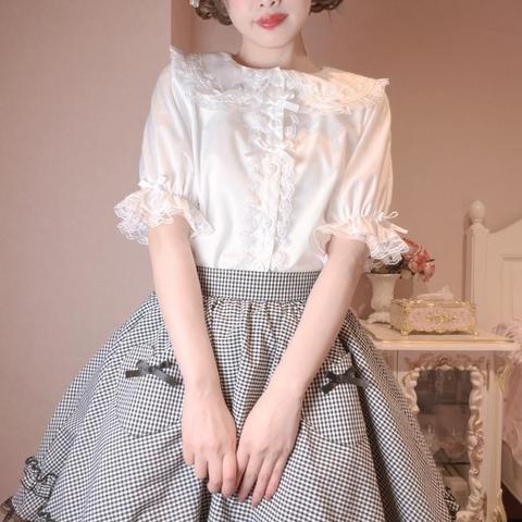 レディース【S～L】　5分袖ブラウス（まゆろん×majoretty）