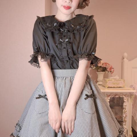 レディース【S～L】　5分袖ブラウス（まゆろん×majoretty）