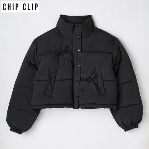 レディース　リボン使い中綿ブルゾン（CHIP CLIP）