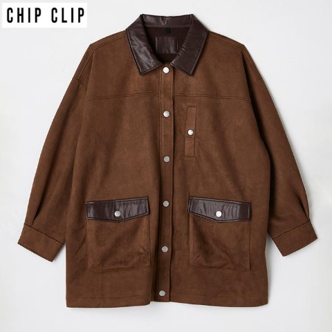 レディース　襟異素材ジャケット（CHIP CLIP）