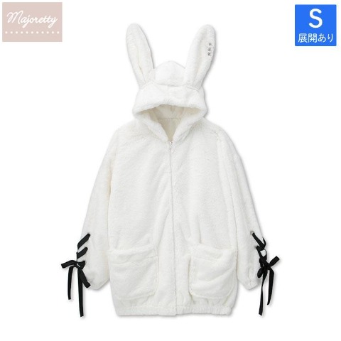 レディース【S～LL】　耳付き袖レースアップブルゾン（majoretty）