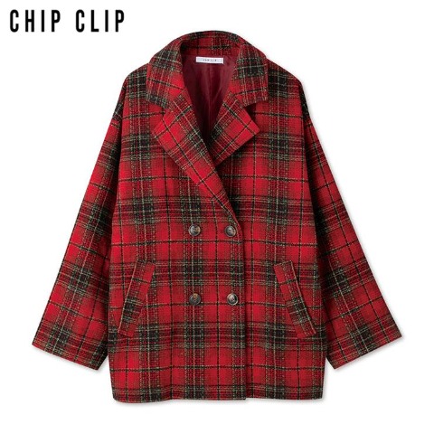 レディース　チェックテーラードジャケット（CHIP CLIP）