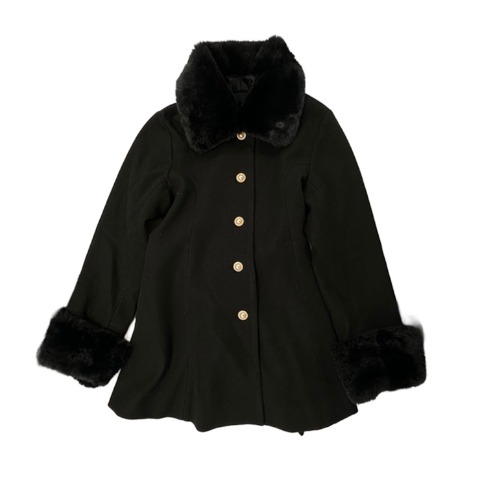 レディース　ファー付きリボンコート（Kim Sua.×CHIP CLIP）