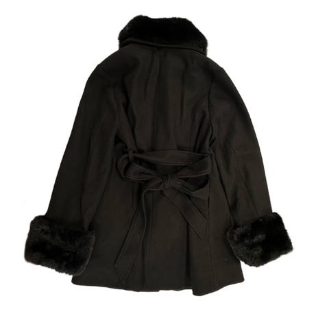 レディース　ファー付きリボンコート（Kim Sua.×CHIP CLIP）