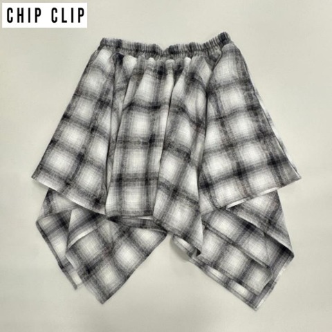 レディース　チェック柄イレヘムスカート（CHIP CLIP）