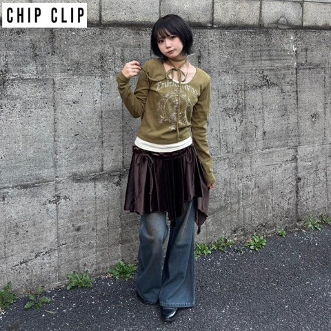 レディース　イレヘムスカート（CHIP CLIP×まひろ）